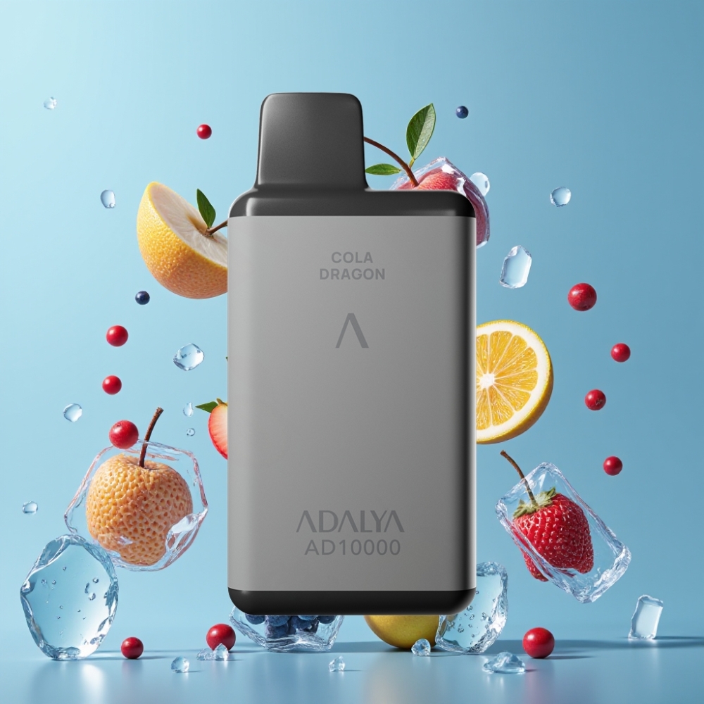 Finland tukku ADALYA AD 10000 Puffs Kertakäyttöinen Vape – 14 ml nestemäinen tölkki, 2 % nikotiinia, Space gray