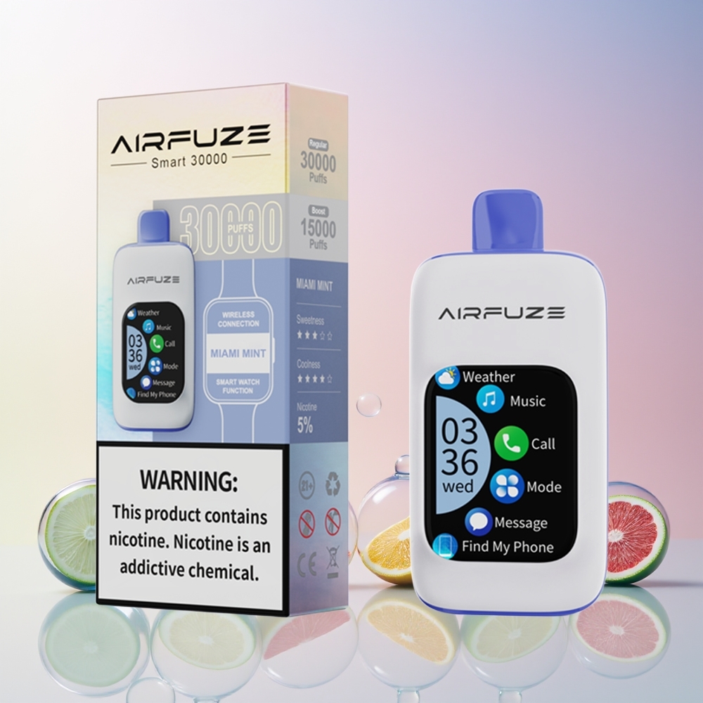 Finland tukku AirFuze Smart 30000 Puffs Disposable Pod 900mAh Akku 5% Nikotiinia Miami Minttu