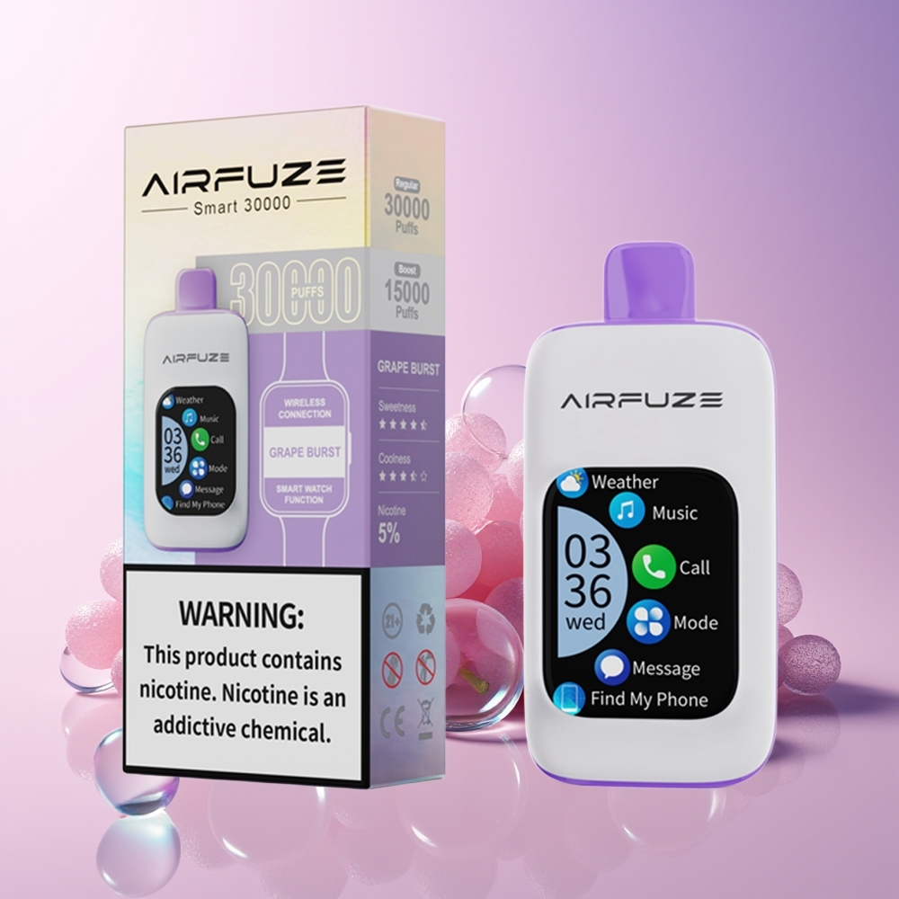 Finland tukku AirFuze Smart 30000 Puffs Disposable Pod 900mAh akku 5% nikotiinia Viinirypälepurkaus
