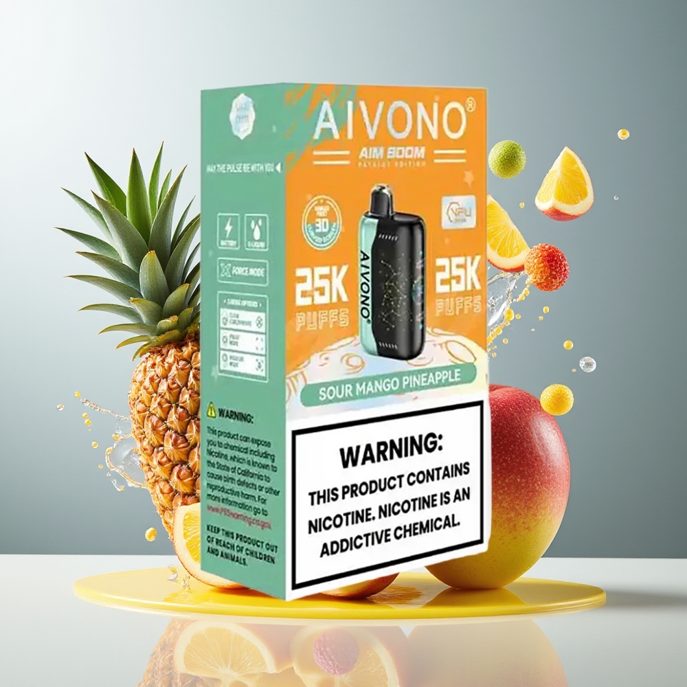 Finland tukku Aivono AIM BOOM 25000 Puffs 28ml Nestemäistä 650mAh Akku Hapanmango-ananas