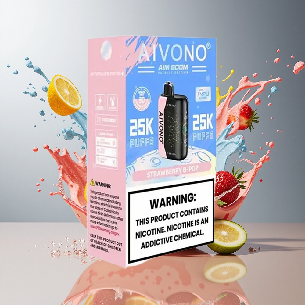 Finland tukku Aivono AIM BOOM 25000 Puffs 28ml Nestemäistä 650mAh Akku Mansikka-B-pop