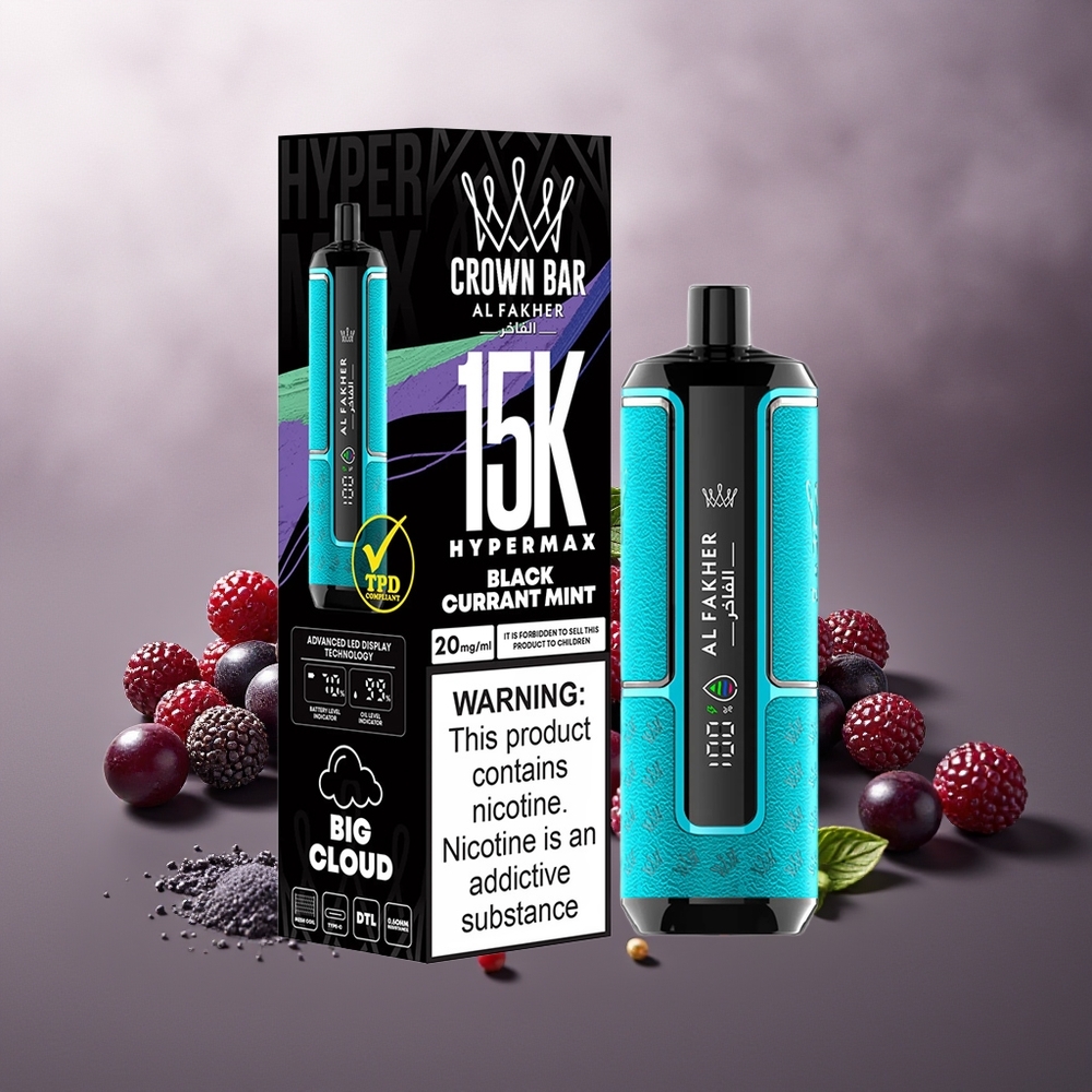 Al Fakher Crown Bar 15K Hypermax Finland tukku – 22ml nestemäärä, 15 000 Puffs, Type-C-lataus