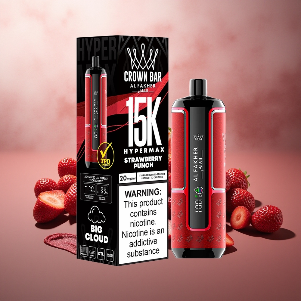 Al Fakher Crown Bar 15K Hypermax Finland tukku 22ml nestemäärä ja 15 000 tupakointikertaa
