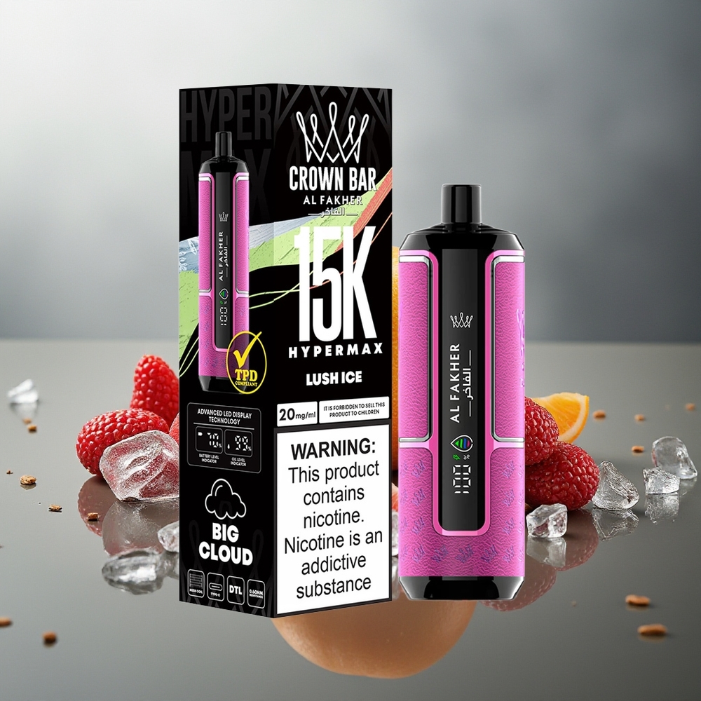 Finland tukku Al Fakher Crown Bar 15K Hypermax 22ml nestemäärä & 15000 tupakointikertaa Kertakäyttöinen vape Kit