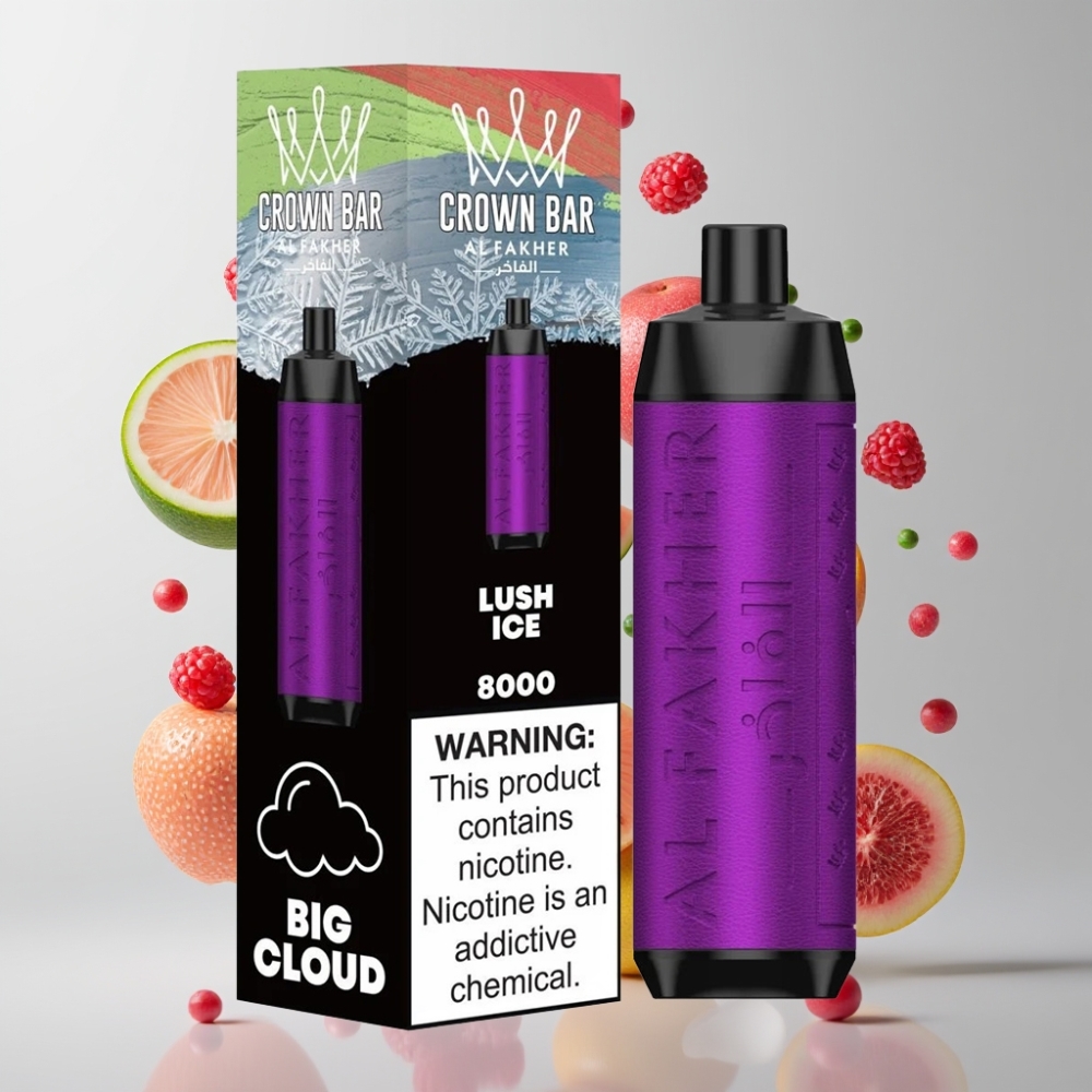 Finland tukku Al Fakher Crown Bar 8000 Crystal 18ml nestemäistä nikotiinia 5mg 8000 puhallusta Kertakäyttöinen Vape
