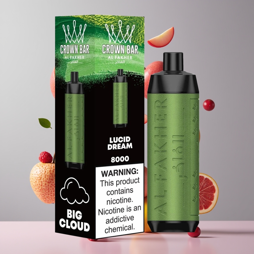 Finland tukku Al Fakher Crown Bar 8000 Crystal Käyttökertavape 18ml Nestekapasiteetti 8000 Henkäys