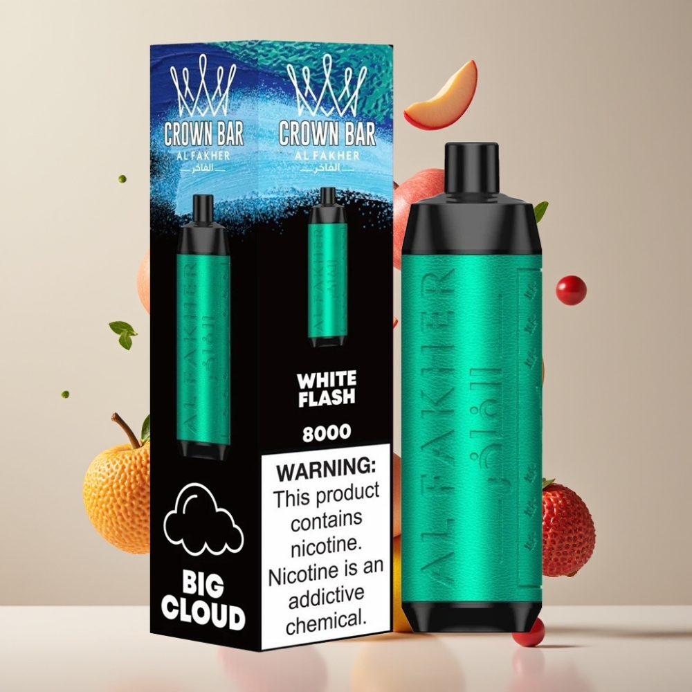 Finland tukku Al Fakher Crown Bar 8000 Crystal Kertakäyttöinen Vape – 18ml nestemäistä nestettä, jopa 8000 savuketta