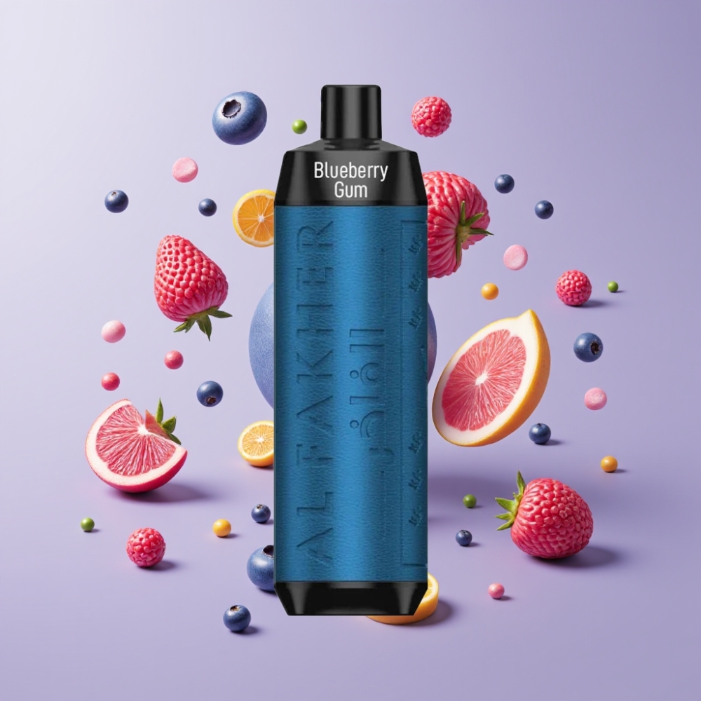 Finland tukku Al Fakher Crown Bar 8000 Crystal Kertakäyttöinen Vape - 18ml nestemäistä nikotiinia, 8000 savutusta, USB Type-C -lataus Mustikkapurukumi