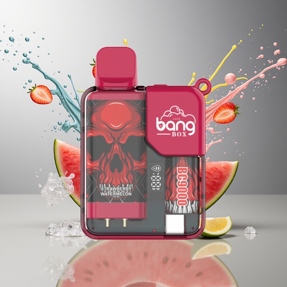 Finland tukku Bang Box 9000 Puffs 14ml nestemäärä 650 mAh akku Mansikka-vesimeloni