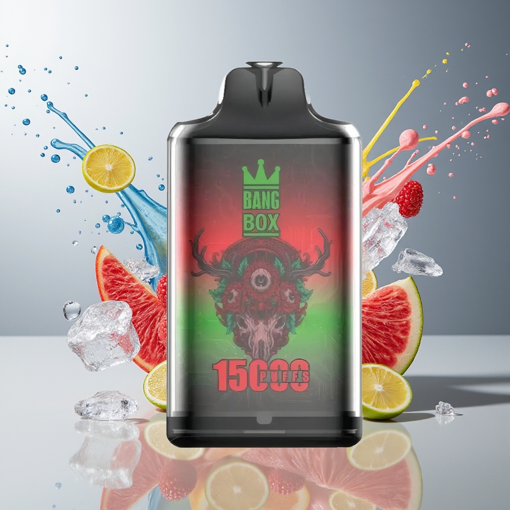 Finland tukku Bang Box King 15000 Puffs 23ml nestemäki 650mAh akku Kolmoismarjajäätelö
