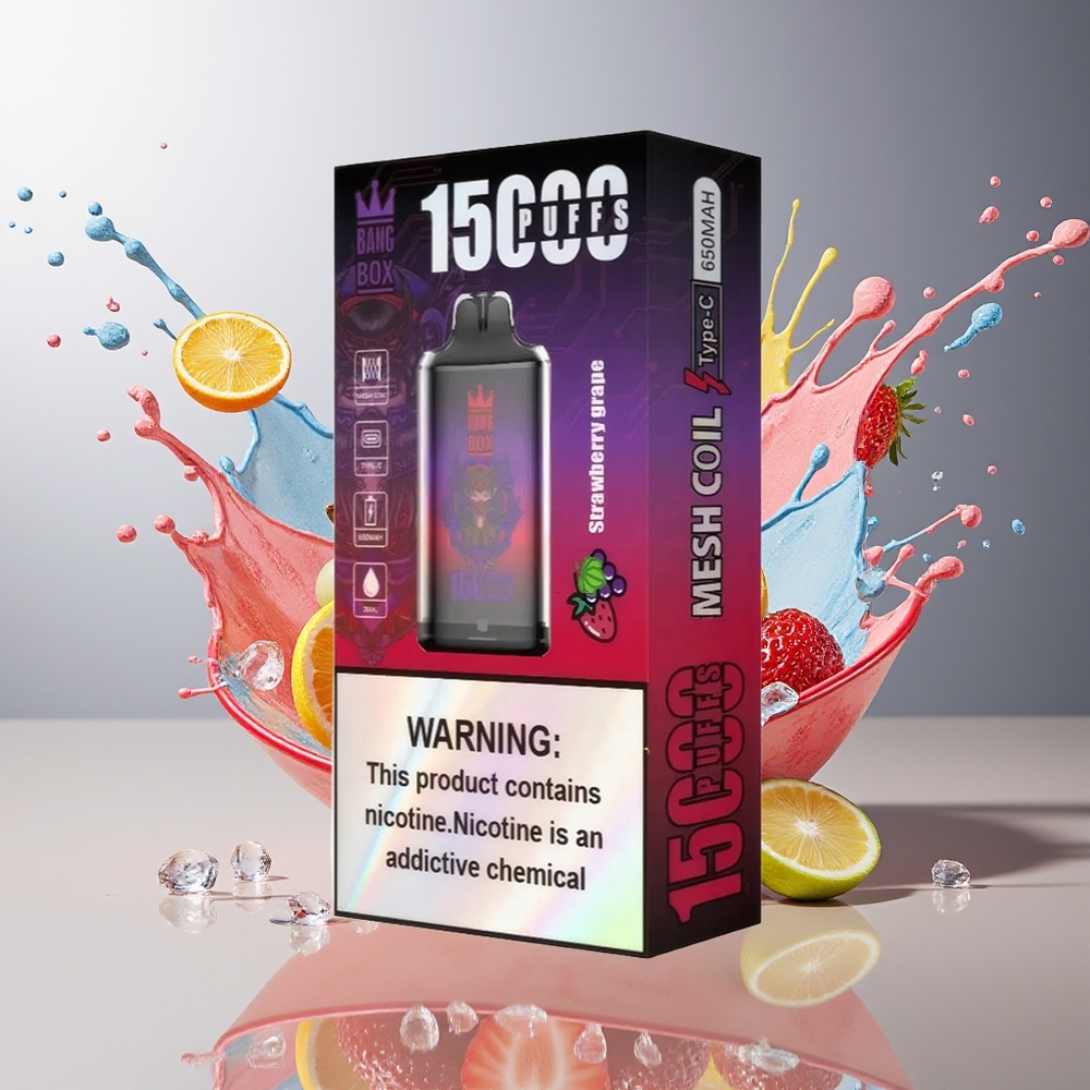 Finland tukku Bang Box King 15000 Puffs 23ml nestemäki 650mAh akku Mansikka-viinirypäle