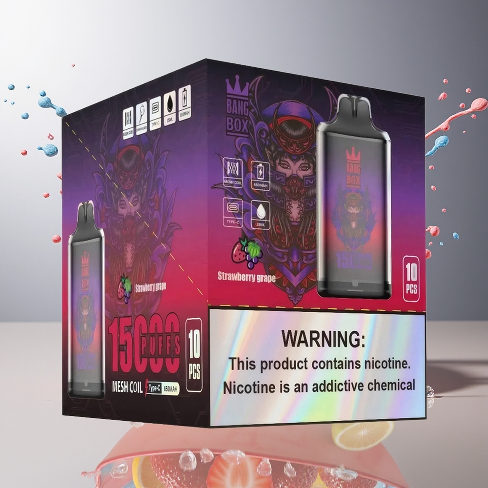 Finland tukku Bang Box King 15000 Puffs 23ml nestemäki 650mAh akku Mansikka-viinirypäle