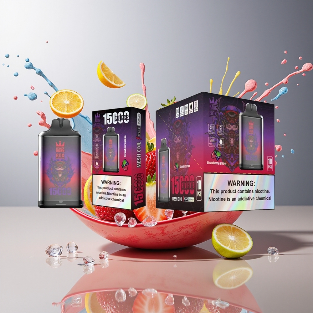 Finland tukku Bang Box King 15000 Puffs 23ml nestemäki 650mAh akku Mansikka-viinirypäle
