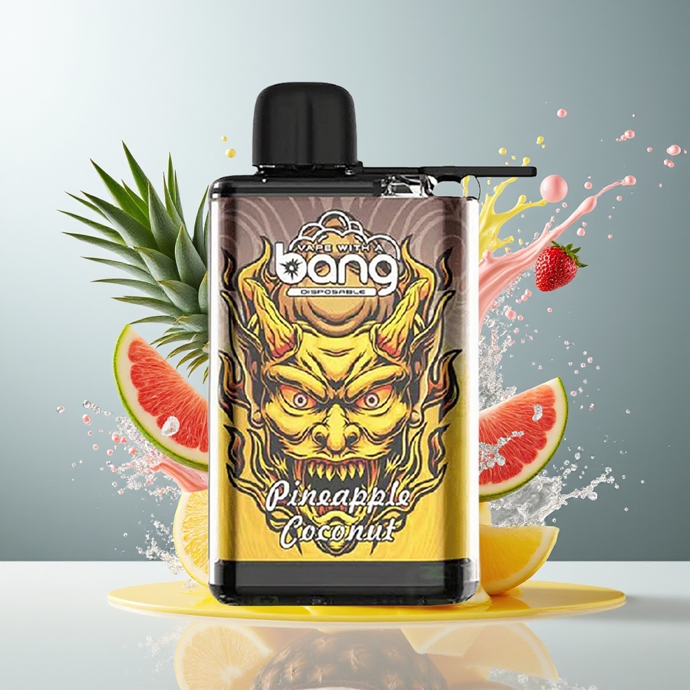 Finland tukku Bang 28000 Puffs Kertakäyttöinen Vape 30ml nestemäinen 5% nikotiinia Ananas-kookos