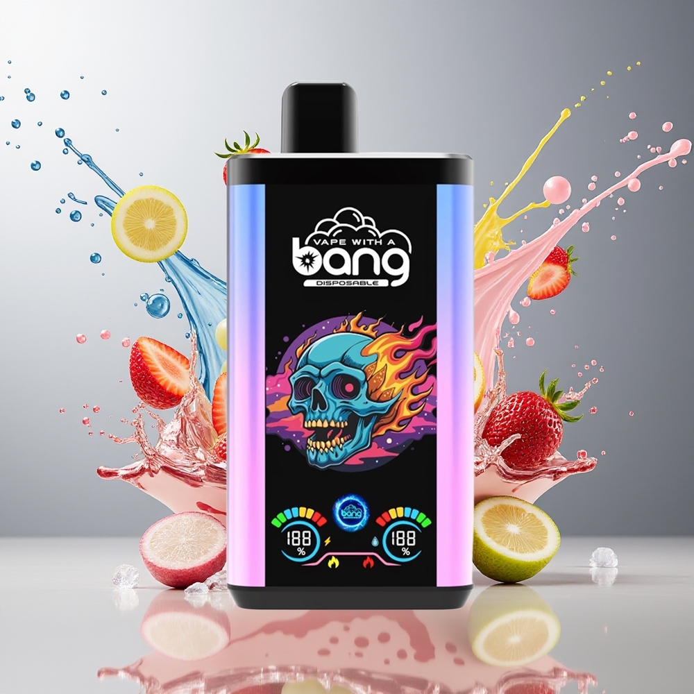 Finland tukku Bang 30K Pro 30000 Puffs 36ml nestemäärä 550mAh akku Sakura-viinirypäle ja mansikka-litsi