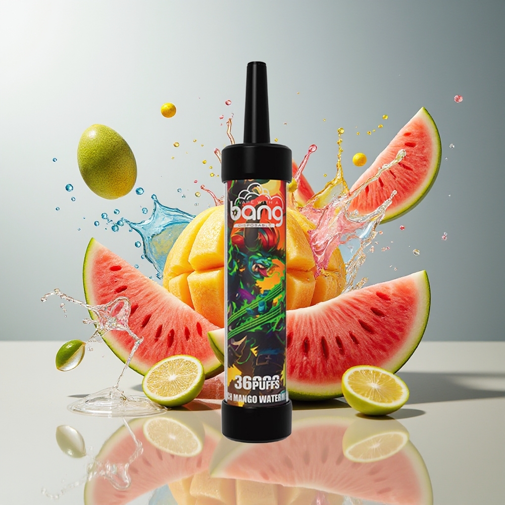 Finland tukku Bang 36000 Puffs Kertakäyttöinen Vape 40ml nestemäinen 650mAh akku Persikka-mango-vesimeloni