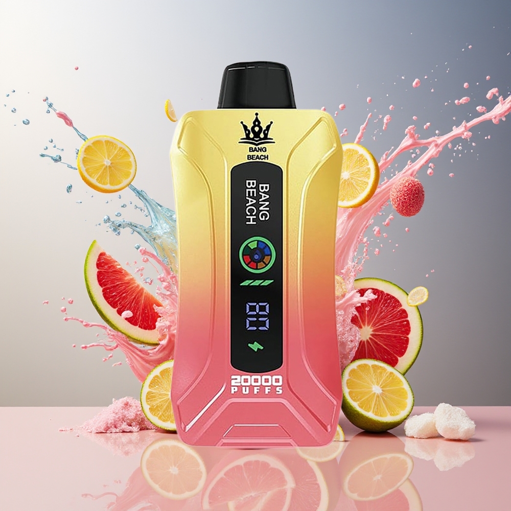 Finland tukku Bang Beach Smart Screen 20000 Puffs 35ml Älykäs Näyttö Vaaleanpunainen limonadi