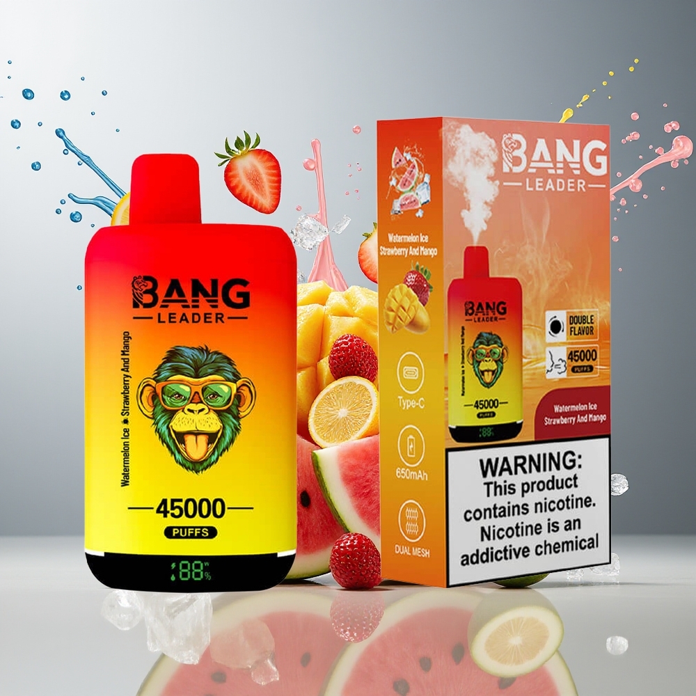 Finland tukku Bang Leader 45000 Puffs Älykäs Näyttö & Kaksoismaku 2-in-1 Design