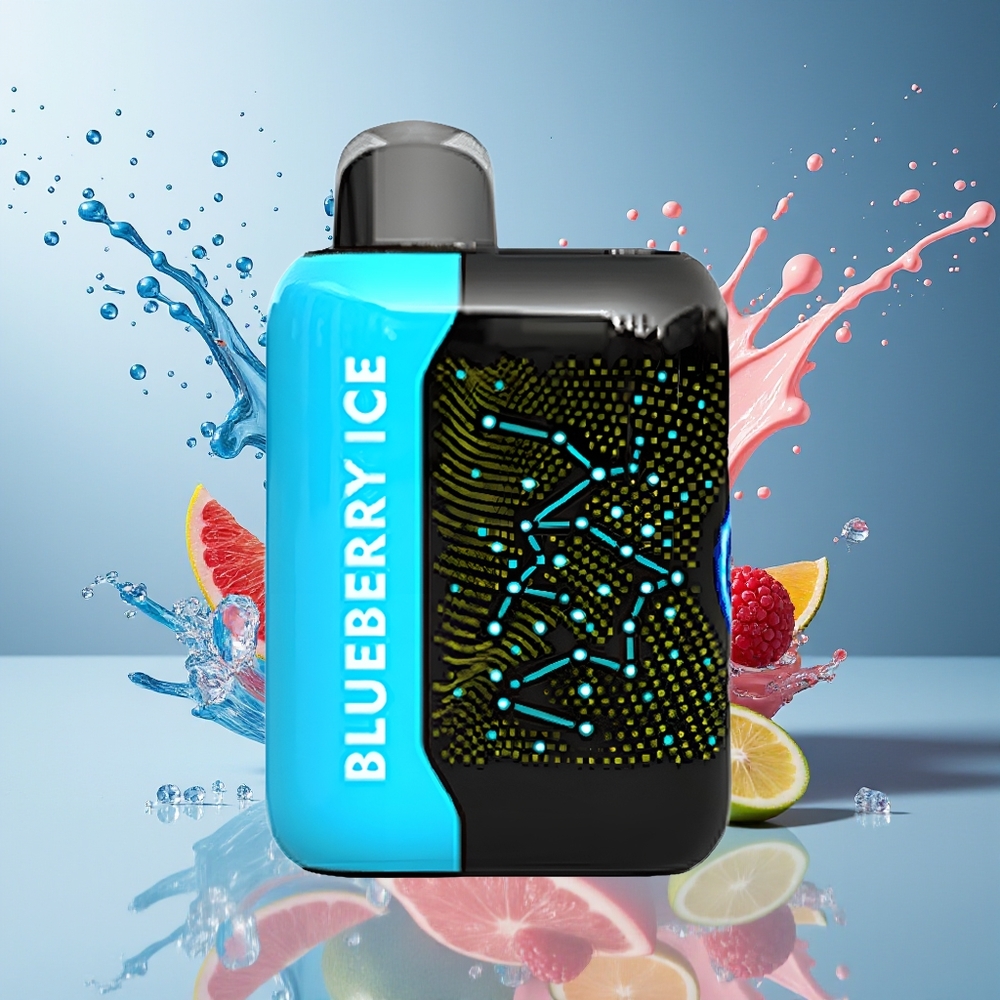 Finland tukku Bang Starry 25000 Puffia 28ml Kertakäyttöinen Vape Blue Razz -jää
