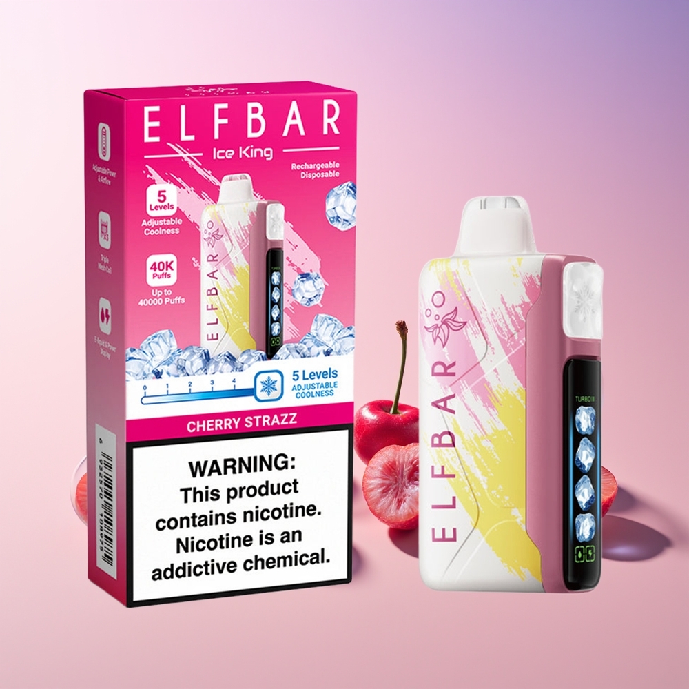 Elf Bar Ice King Finland tukku 40 000 Tupakkaa 20ml Esitäytetty Nikotiiniliuos 5% Kirsikka-strazz