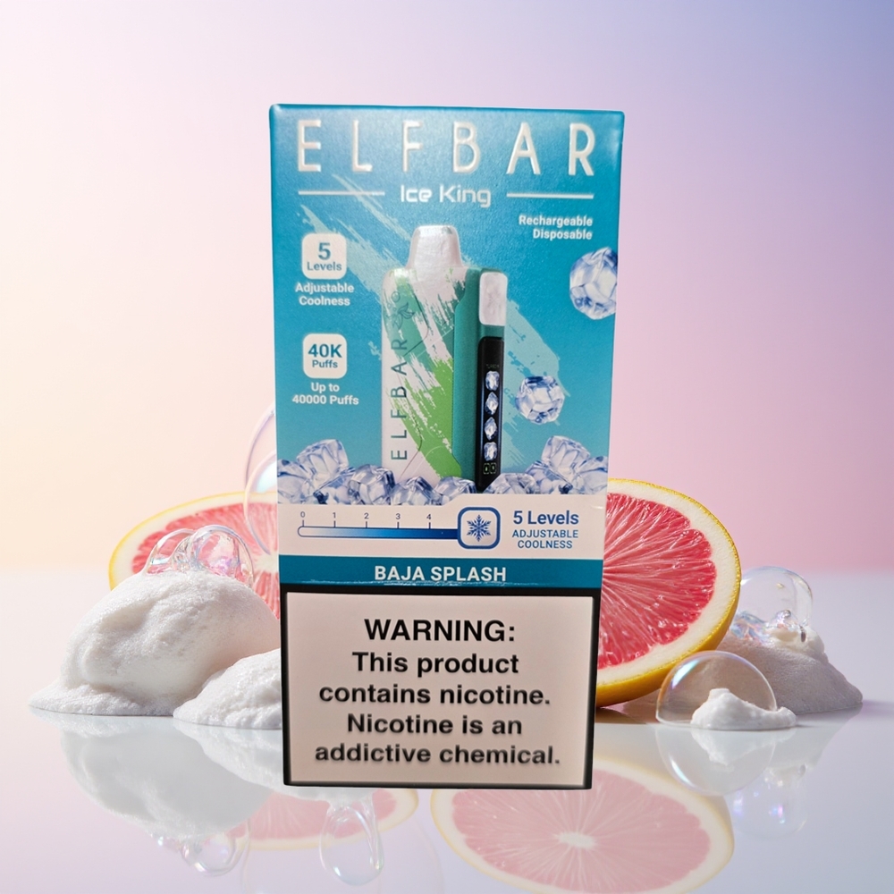 Finland tukku Elf Bar Ice King 40000 Puffs 20ml Esitäytetty E-Neste 5% Nikotiinia Ladattava 850mAh Akku Baja Splash