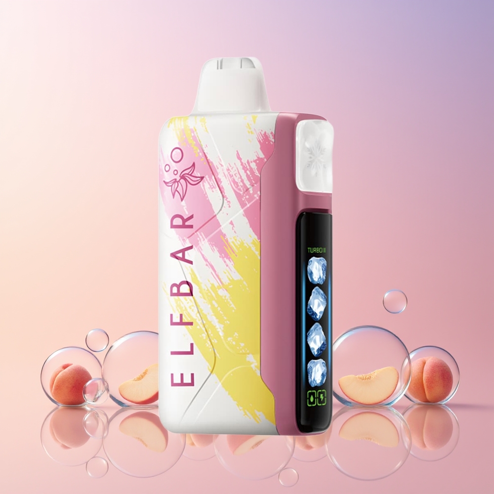Finland tukku Elf Bar Ice King 40000 Puffs Disposable Vape 20ml Esitäytetty E-Neste 5% Nikotiinia Ladattava 850mAh Akku Persikka+