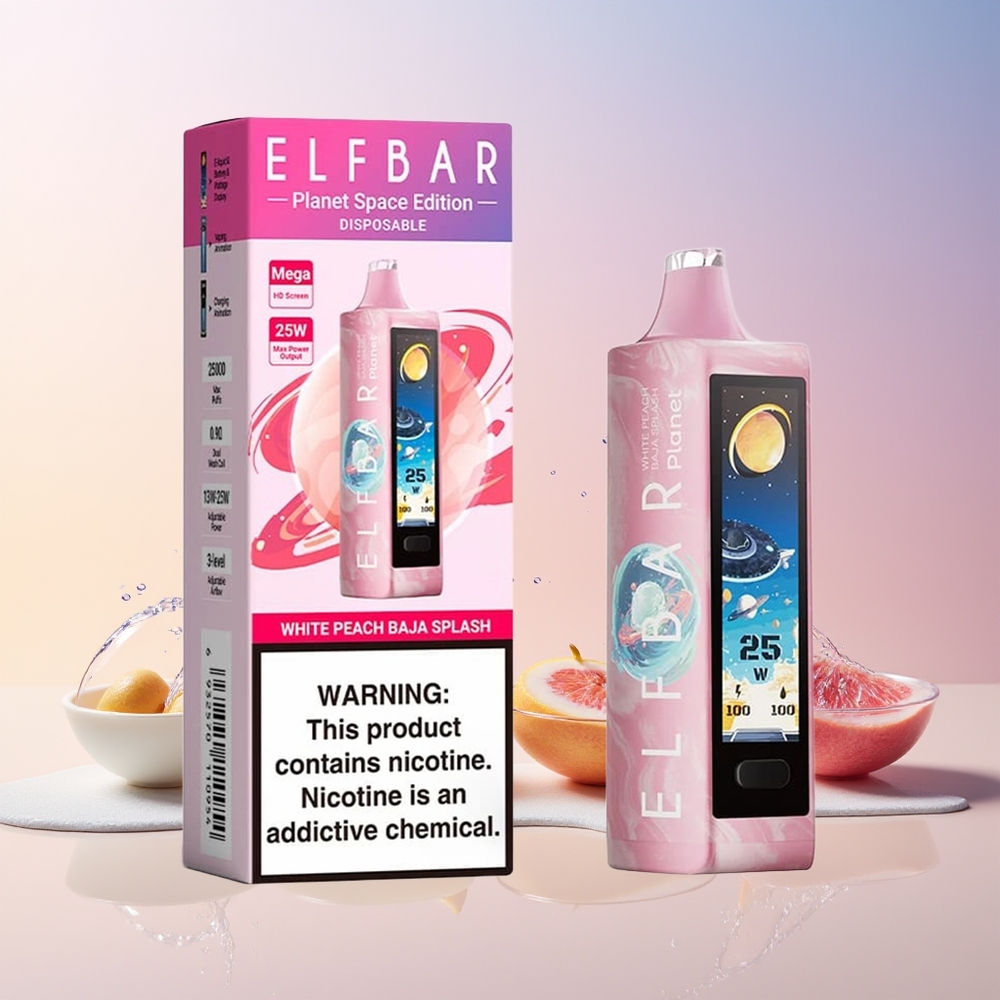 Elf Bar Planet Finland tukku 25 000 puhallusta 18ml nestemäärä Valkoinen persikka-baja-spray