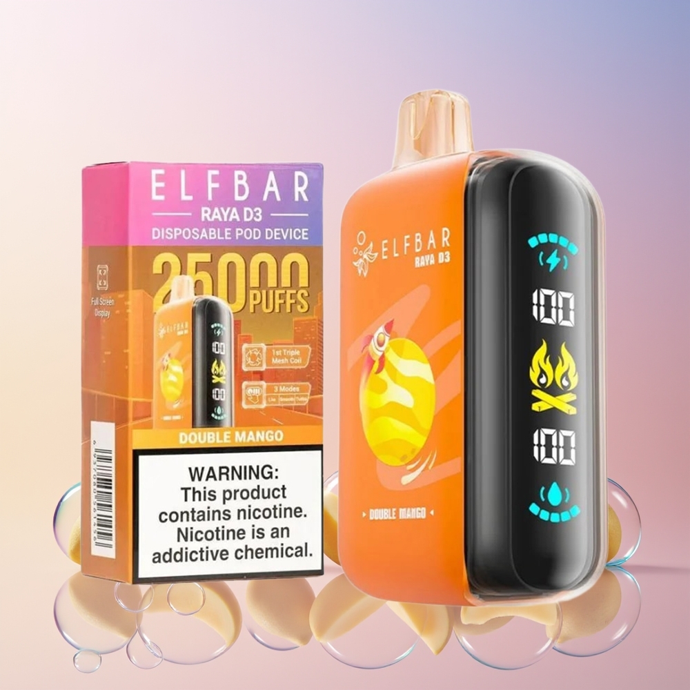 ELF BAR RAYA D3 25000 Puffs Finland tukku Akku: 850mAh, ladattava Nestemäärä: 23ml, esitäytetty