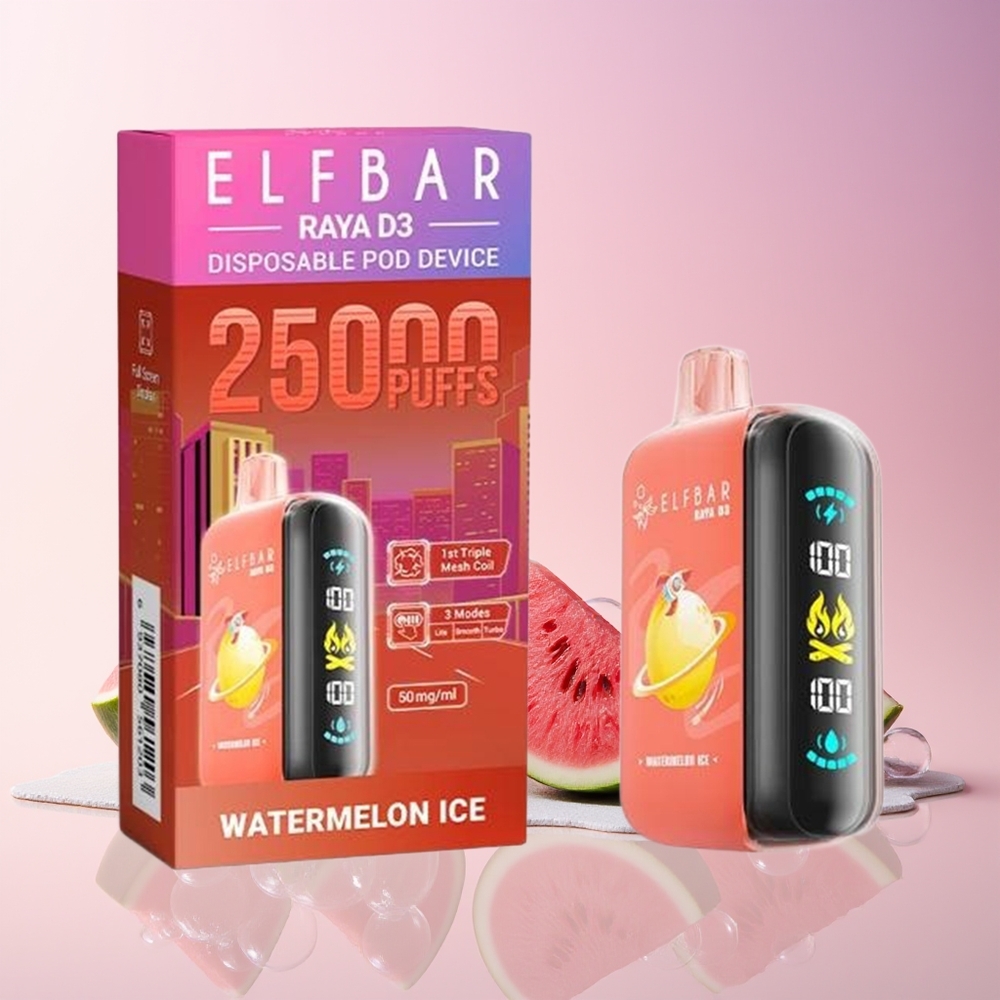 ELF BAR RAYA D3 Finland tukku 25000 Puffs 23ml esitäytetty 5% nikotiinia Vesimelonijäätelö