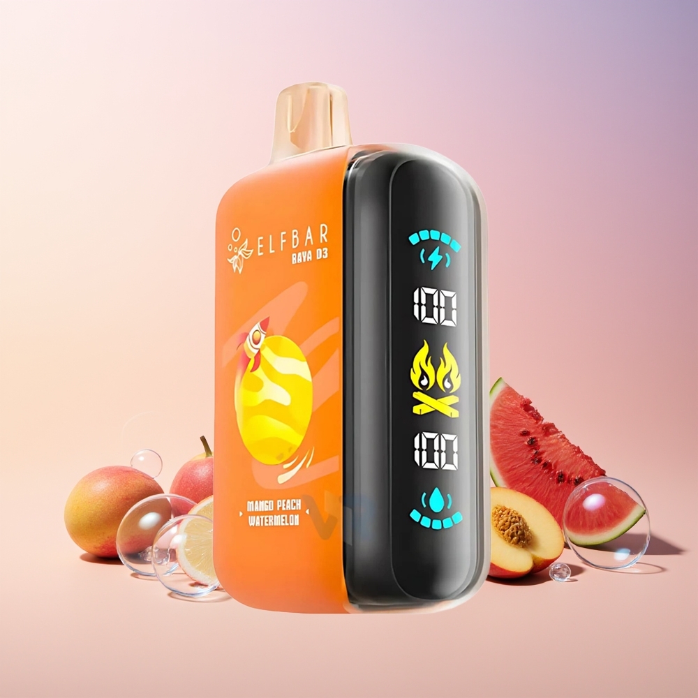 ELF BAR RAYA D3 Finland tukku 25000 tupakkaa 23ml esitäytetty Mango-persikka-vesimeloni