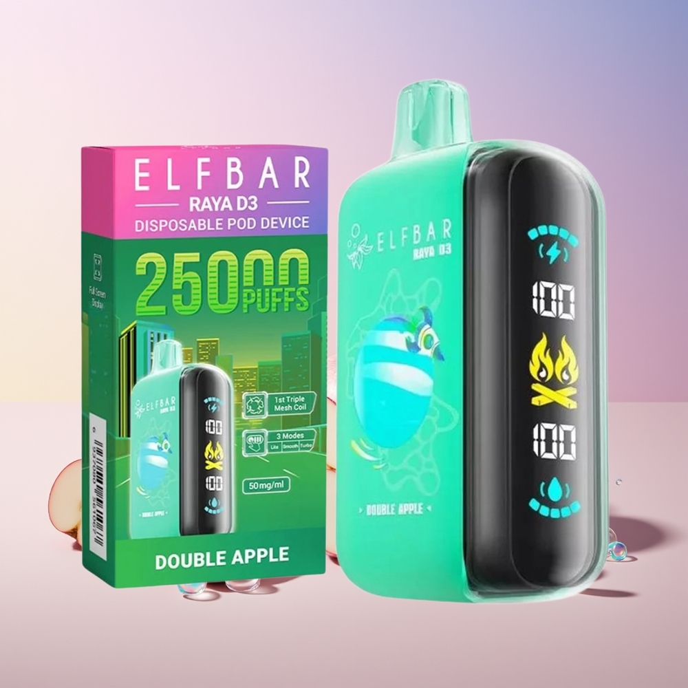 ELF BAR RAYA D3 Finland tukku 25000 tupakkaa 23ml esitäytetty Tuplaomena