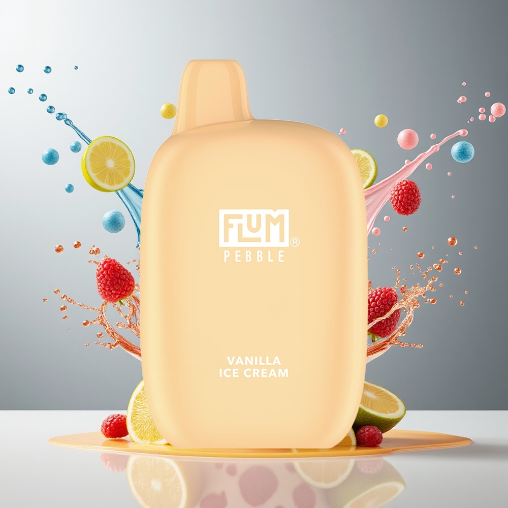 Finland tukku Flum Pebble 6000 - 6000 savutusta, 10ml nestemäärä, Type-C Laturi Vaniljajäätelö