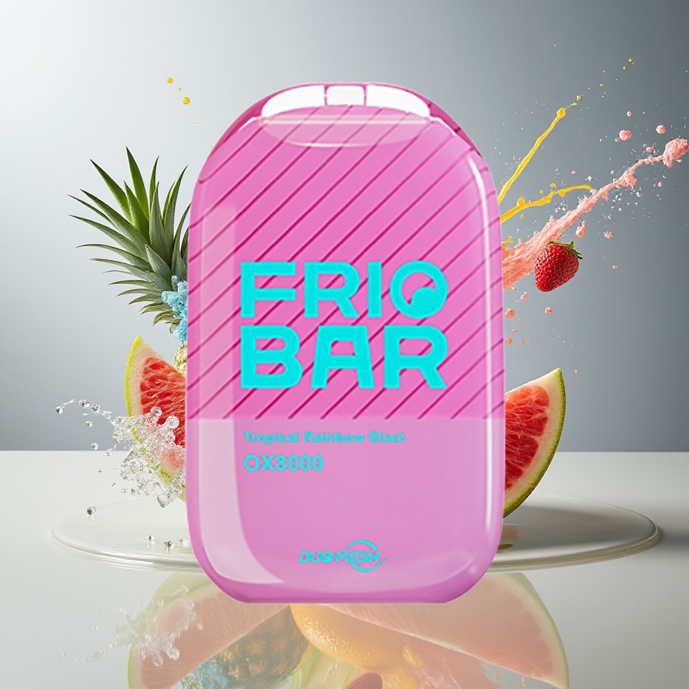 Finland tukku FRIOBAR OX8000 16ml 8000 savuketta 50mg/ml Trooppinen Sateenkaaripuhallus