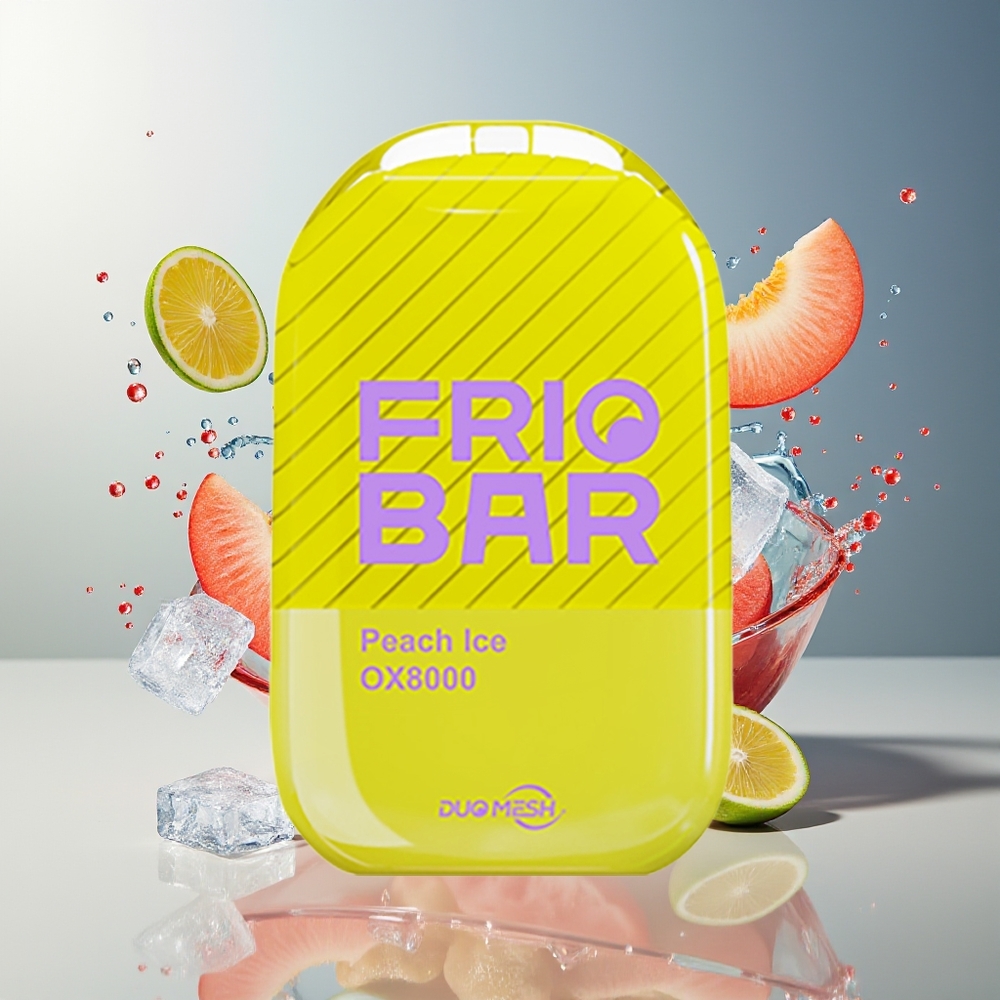 Finland tukku FRIOBAR OX8000 16ml 8000 tupakkaa USB-C Persikkajäätelö