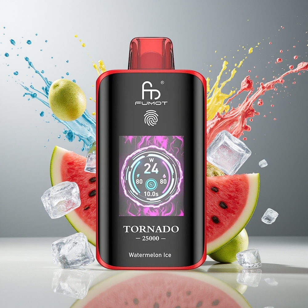 Finland tukku Fumot Tornado 25000 Puffs 700mAh Ladattava Akku 20ml Esitäytetty Neste Vesimelonijäätelö