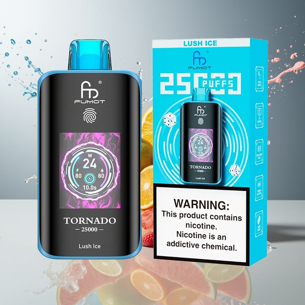 Finland tukku Fumot Tornado 25000 Puffs 700mAh Ladattava Akku 20ml Esitäytetty Nestee Rehevä jäätelö