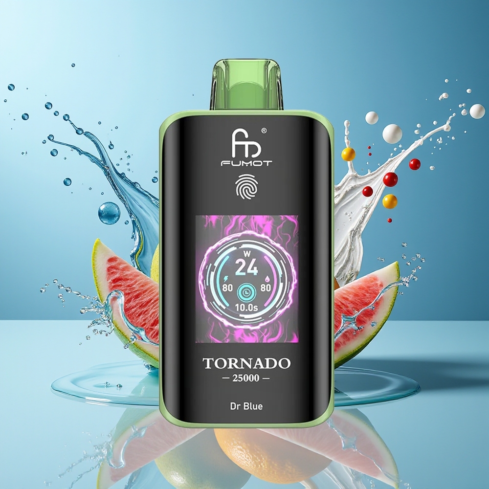 Finland tukku Fumot Tornado 25000 Puffs HD-näyttö 20ml esitäytetty neste 700mAh ladattava akku
