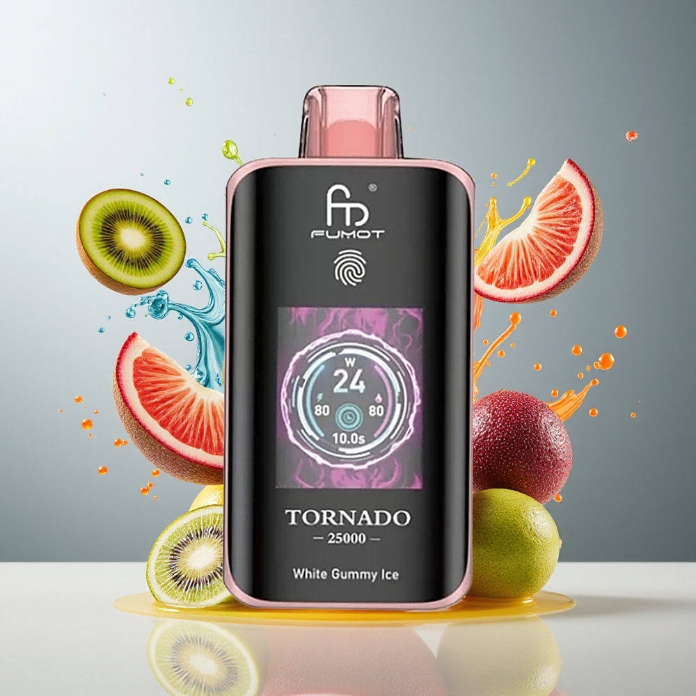 Finland tukku Fumot Tornado 25000 Puffs HD-näyttö 20ml esitäytetty neste Kiivi-passionhedelmä-guava