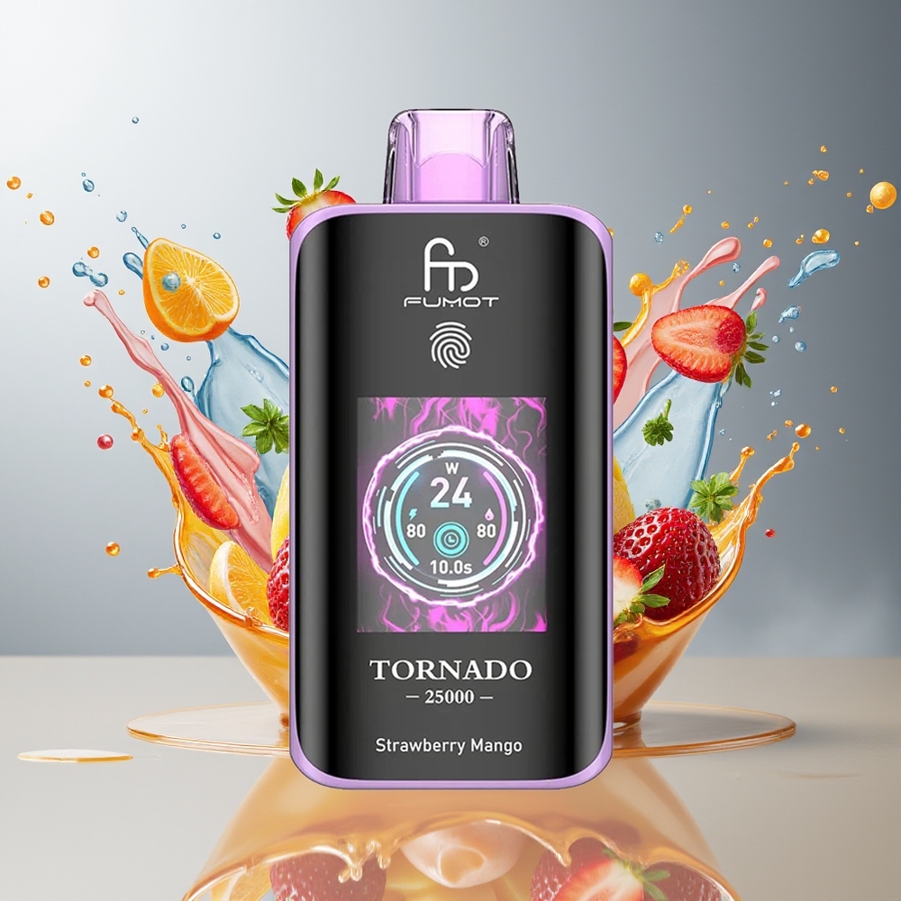 Finland tukku Fumot Tornado 25000 Puffs HD-näyttö 20ml esitäytetty neste Mansikka-mango
