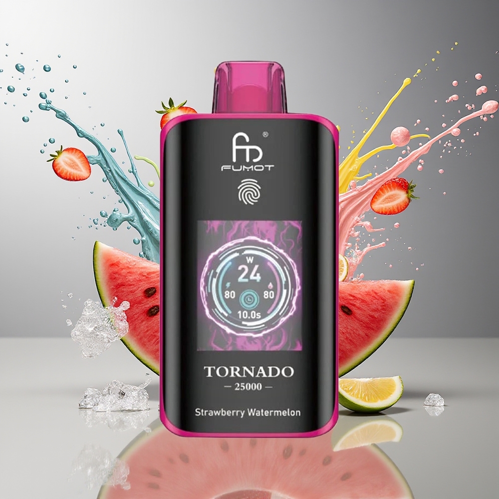 Finland tukku Fumot Tornado 25000 Puffs HD-näyttö 20ml esitäytetty neste Mansikka-vesimeloni