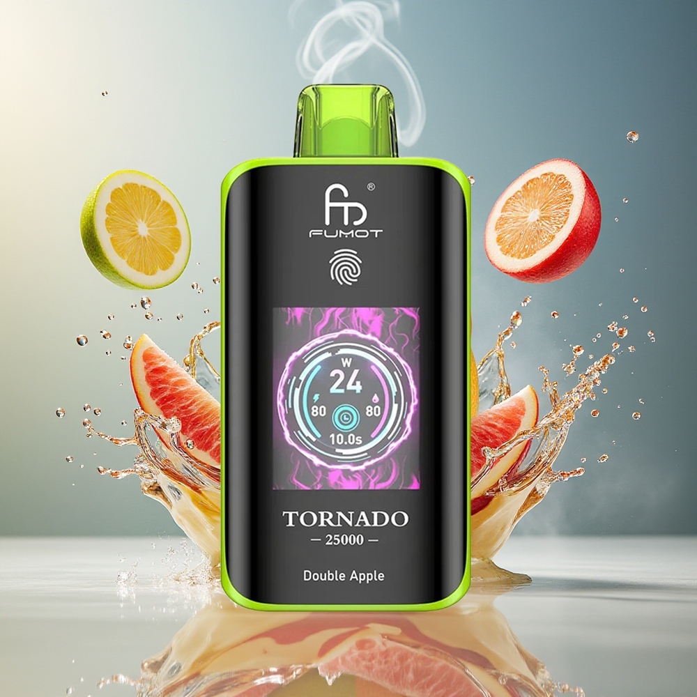 Finland tukku Fumot Tornado 25000 Puffs HD-näyttö 20ml esitäytetty neste Tuplaomena