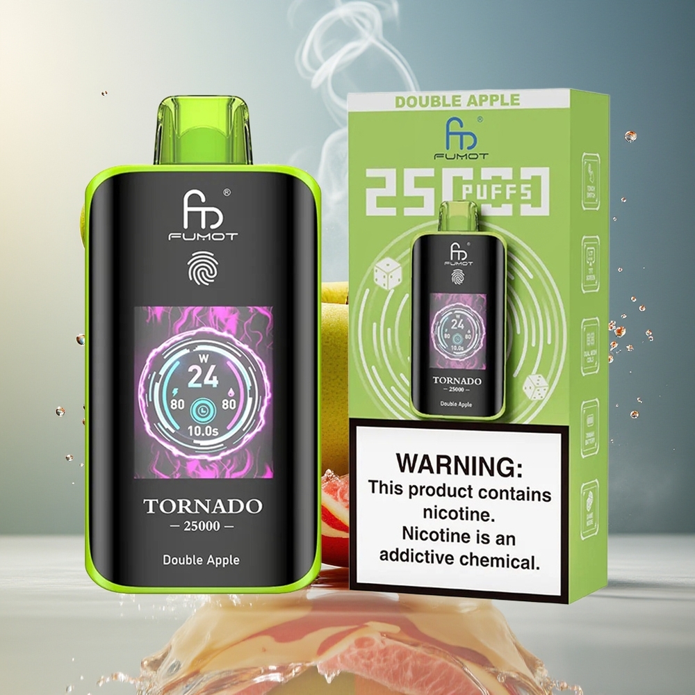 Finland tukku Fumot Tornado 25000 Puffs HD-näyttö 20ml esitäytetty neste Tuplaomena