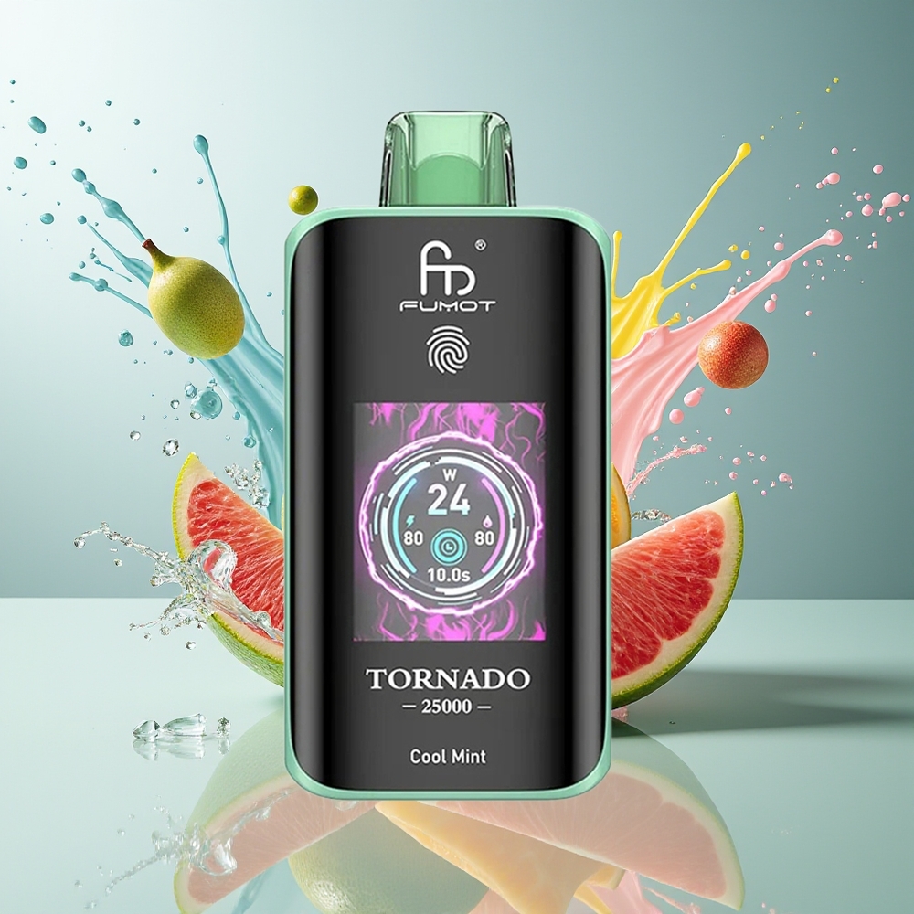 Finland tukku Fumot Tornado 25000 Puffs HD-näyttö 700mAh ladattava akku 20ml esitäytetty nestemä