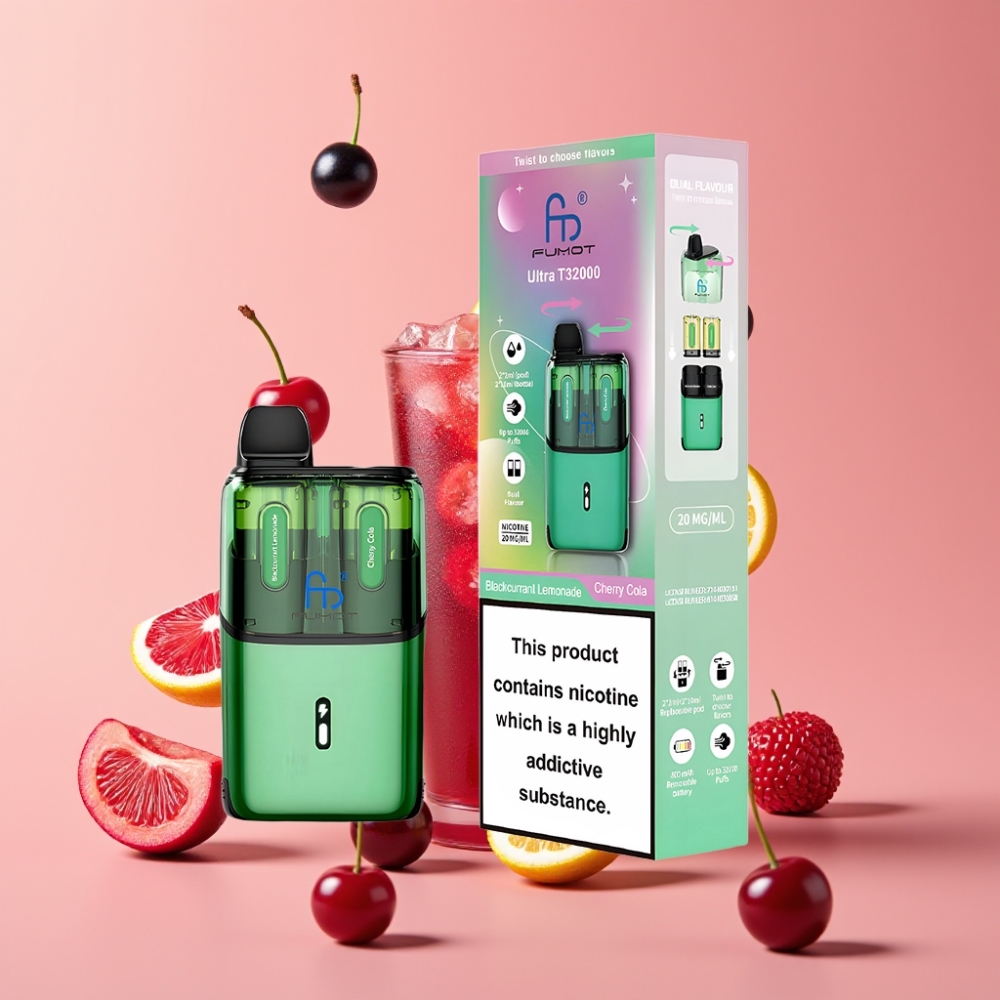 Finland tukku Fumot Ultra T32000 Kertakäyttöinen Vape – Jopa 32000 savutusta, 800mAh akku, Type-C pikalataus