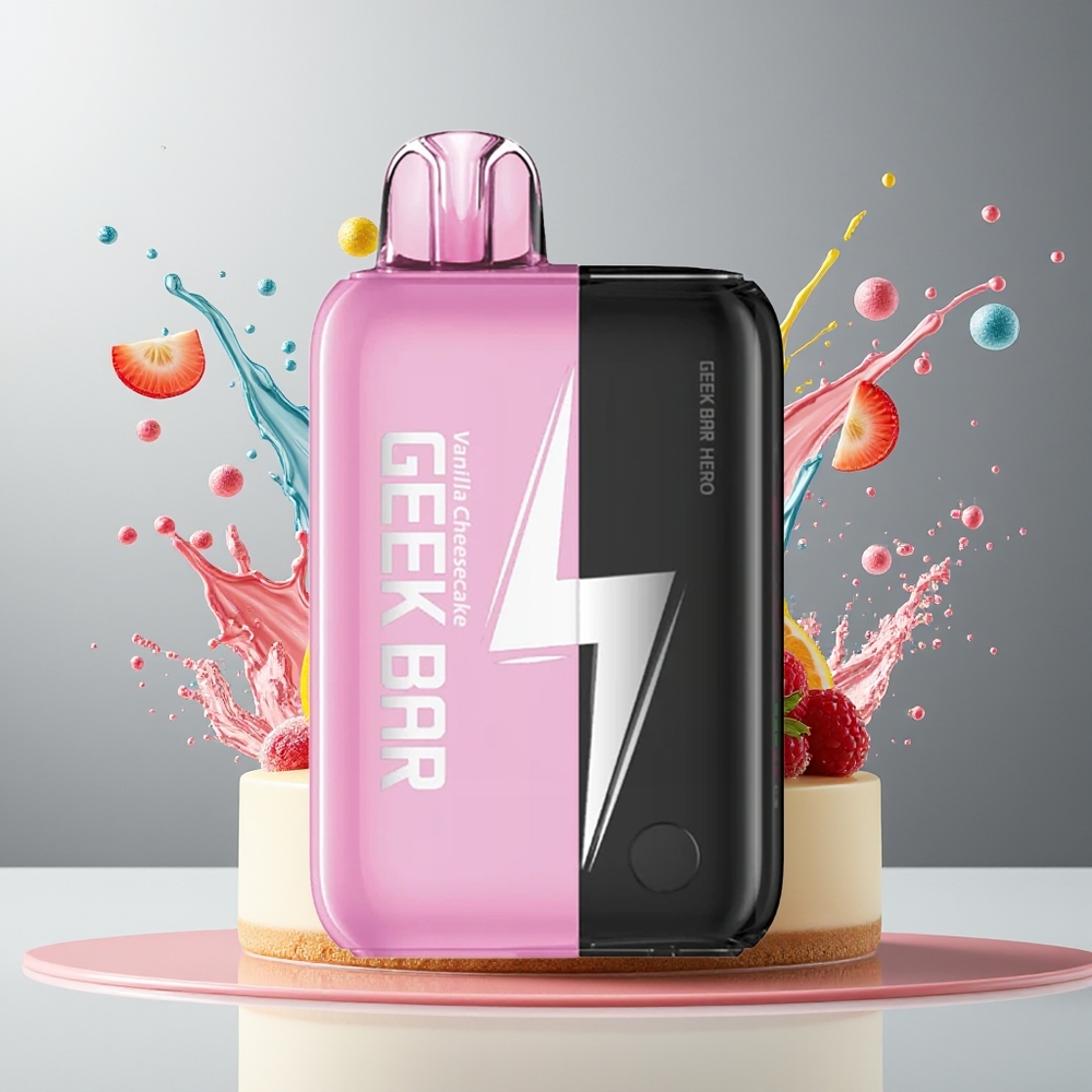Finland tukku GEEK BAR Hero 20000 Puffs Kertakäyttöinen Vape - 50 mg (5%) nikotiinia, 1200 mAh akku, USB Type-C