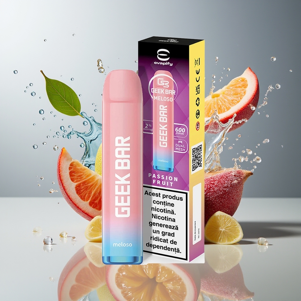 Finland tukku GEEK BAR Meloso 600 Puffs 2ml 20mg Nikotiinia Passionhedelmä
