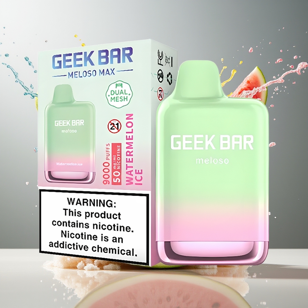 Finland tukku GEEK BAR Meloso Max 9000 Puffs 14ml 5% Nikotiinia USB Type-C