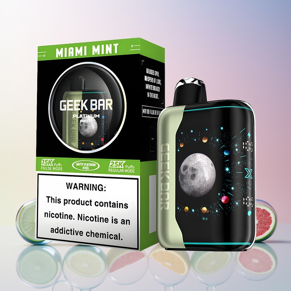 Finland tukku GEEK BAR Platinum Edition - Jopa 25000 savutusta (Regular Mode) - 20mL E-Nestettä Miami Minttu