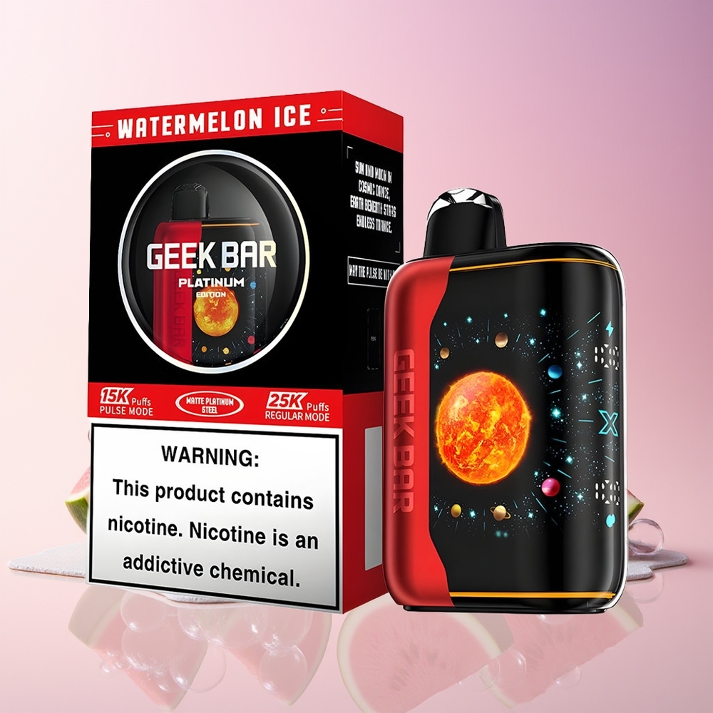 Finland tukku GEEK BAR Platinum Edition - Jopa 25000 savutusta (Regular Mode) - 20mL E-nestettä Vesimelonijäätelö