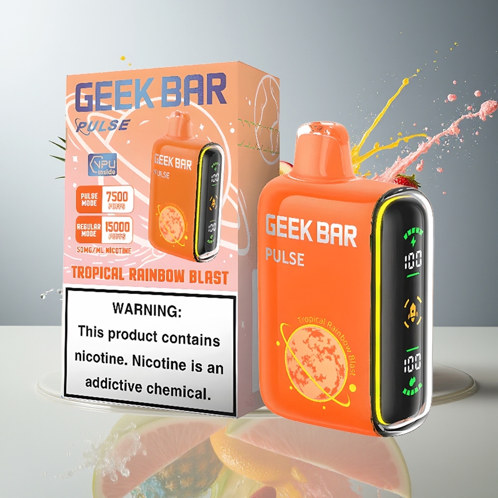 Geek Bar Pulse Finland tukku 15 000 Tupakointikertaa - 16ML Nestemäistä - USB Type-C